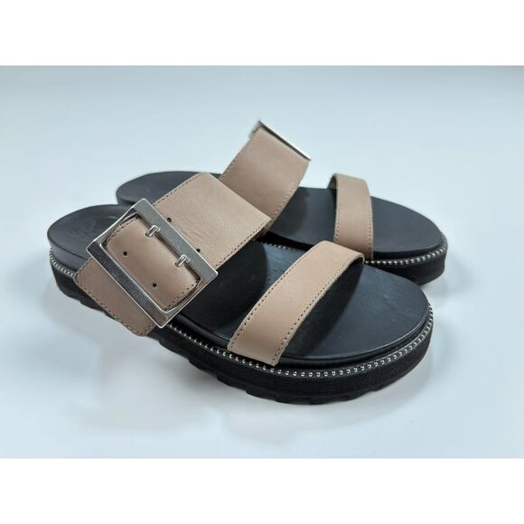 Sorel Women’s Sandals Size 6 | Tan Leather Double Strap Slide with Buckle - Picture 1 of 4